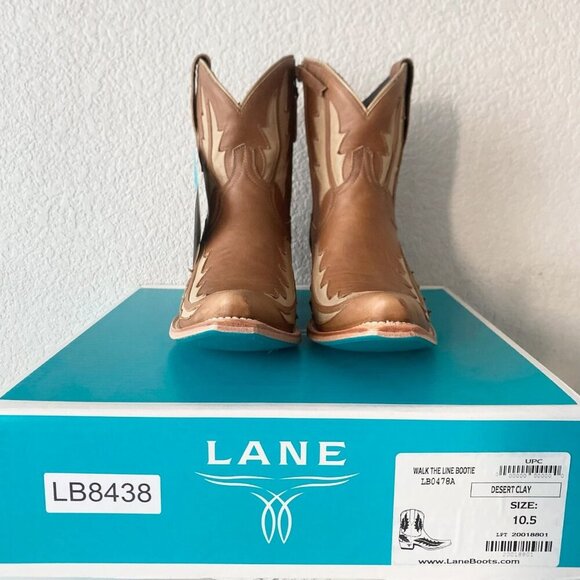 Lane WALK THE LINE Womens Brown Cowboy Bootie 10.5 Cowgirl Short Ankle Boots - Picture 10 of 11